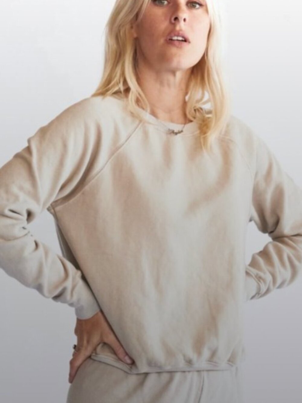 all the babies classic crewneck organic cotton sweatshirt chocolate milk lounge